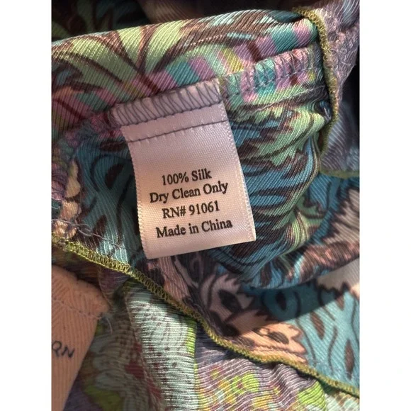 Johnny Was Biya | Silk Midi Tiered Patchwork Skirt Sz M - Picture 5 of 8